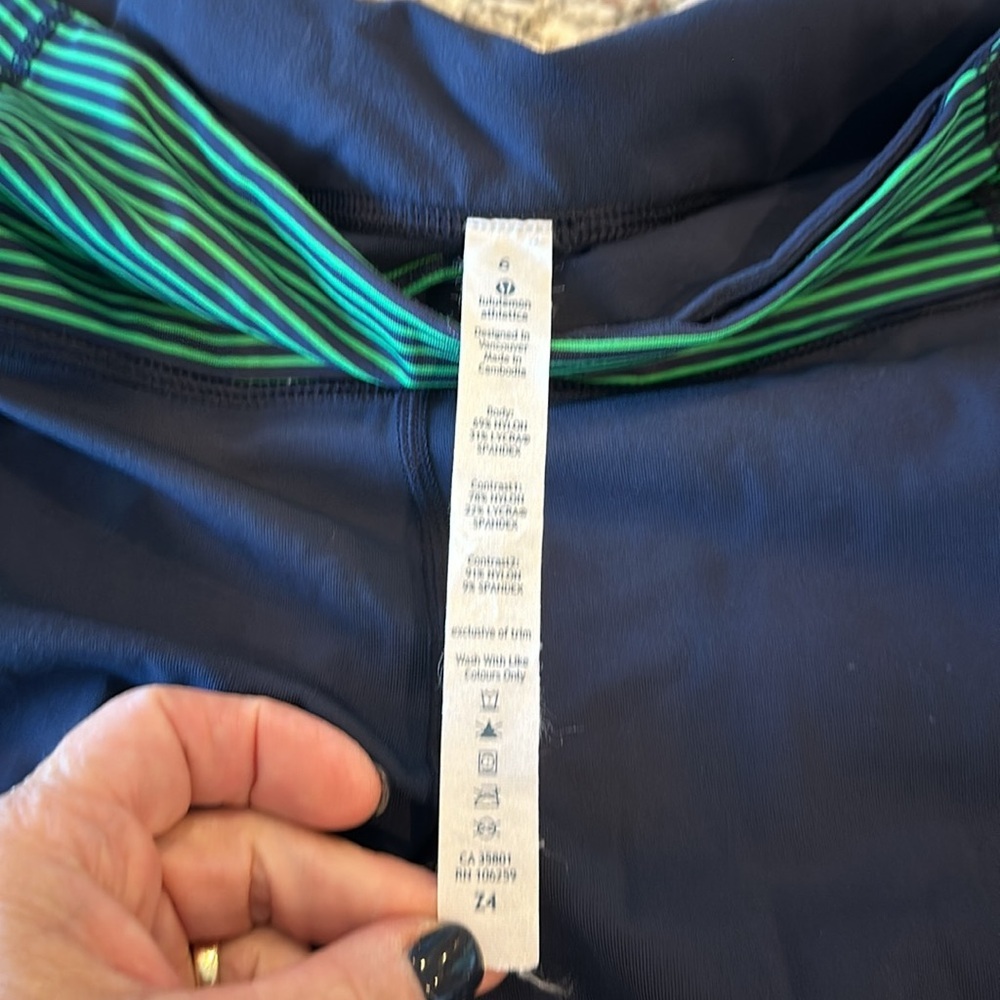 Lululemon Speed Tight *CozyInkwell / Hyper Stripe Green Bean size 6 MC1 - Picture 9 of 9